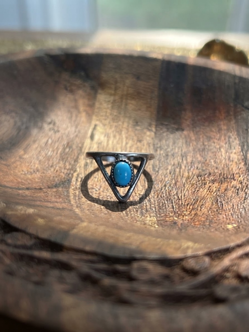 Triangle Ring with Turquoise Stone